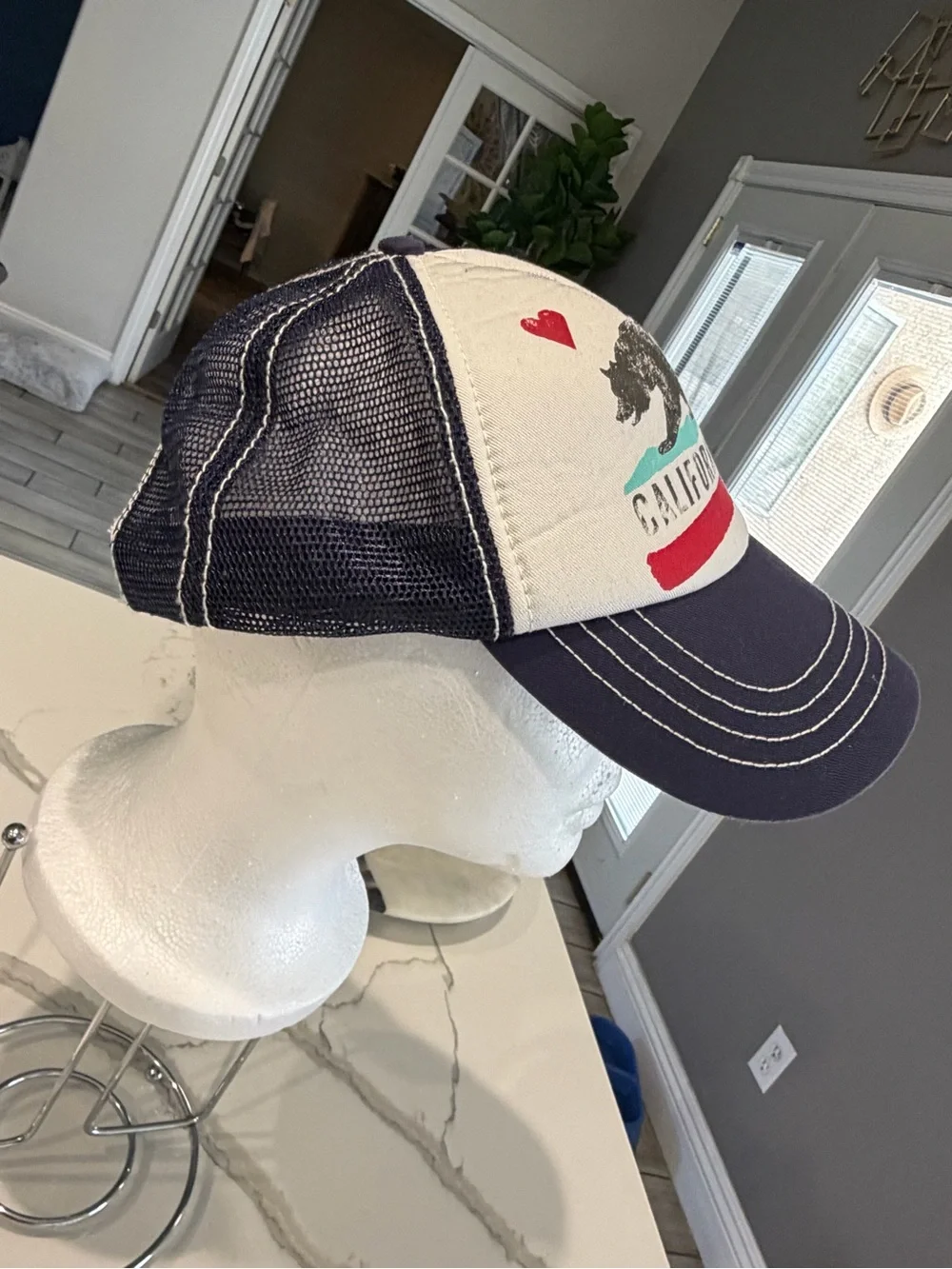 Billabong Navy and Cream Mesh Trucker Hat